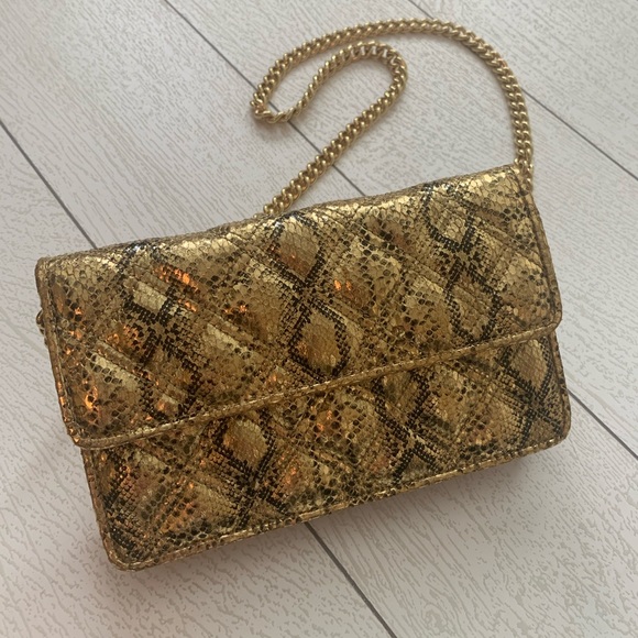 Marc Jacobs Handbags - Jacobs By Marc Jacobs Gold Snakeskin Bag Purse